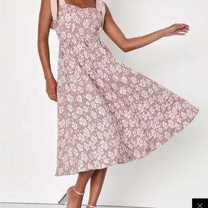 Lulu's Pink and White Sleeveless Sundress for Weddings